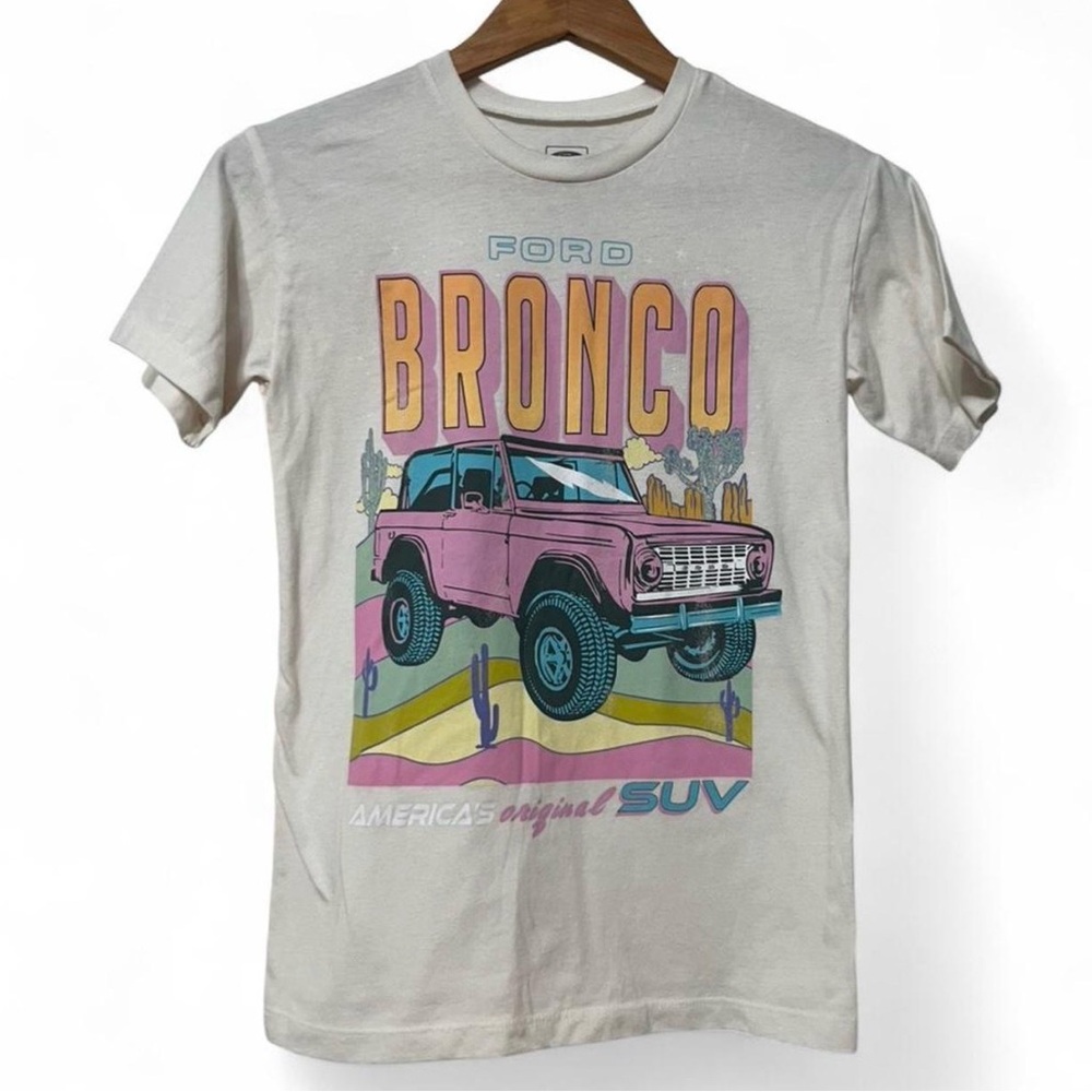 Ford Bronco Official Licensed Product Retro Graphic T-Shirt, Size XXS